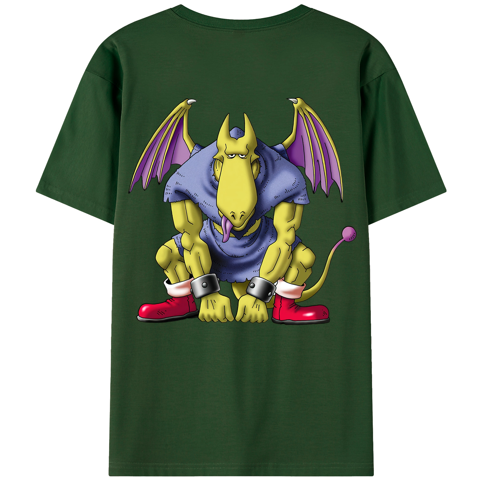 （画像用） ドラゴンクエスト Doragon Kuesuto Dragon Quest 綿100％半袖Tシャツ（背面プリント）